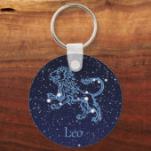Leo Constellation and Zodiac Sign with Stars Sleutelhanger (Voorkant)