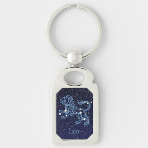 Leo Constellation and Zodiac Sign with Stars Sleutelhanger