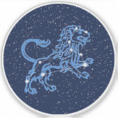Leo Constellation and Zodiac Sign with Stars Sticker (Voorkant)