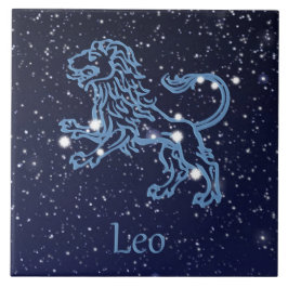 Leo Constellation and Zodiac Sign with Stars Tegeltje