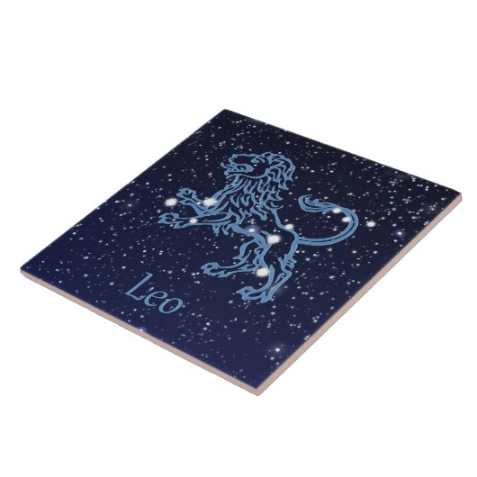 Leo Constellation and Zodiac Sign with Stars Tegeltje (Zijkant)