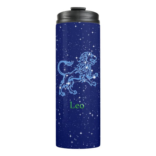 Leo Constellation and Zodiac Sign with Stars Thermosbeker (Voorkant)