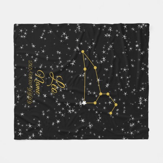 Leo Constellation Fleece Deken (Voorkant (Horizontaal))