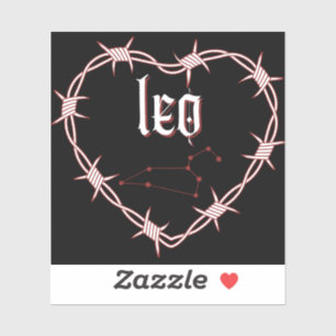 Leo Constellation Gothic Barbed Wire Design Sticker