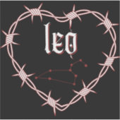 Leo Constellation Gothic Barbed Wire Design Sticker (Voorkant)