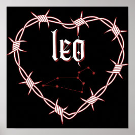 Leo Constellation Gothic Dark Celestial Art Poster