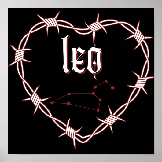 Leo Constellation Gothic Dark Celestial Art Poster (Voorkant)