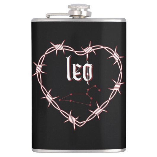 Leo Constellation Gothic Dark Celestial Edgy Heupfles (Voorkant)