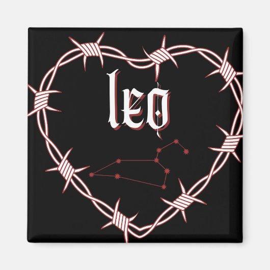 Leo Constellation Gotische esthetische prikkeldraa Magneet (Voorkant)