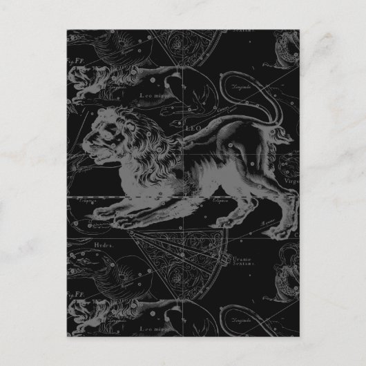 Leo Constellation Hevelius 1690 Decor Briefkaart (Voorkant)