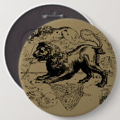 Leo Constellation Hevelius 1690 juli 23 augustus 2 Ronde Button 6,0 Cm (Voorkant /achterkant)