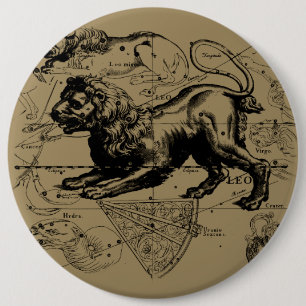 Leo Constellation Hevelius 1690 juli 23 augustus 2 Ronde Button 6,0 Cm