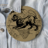 Leo Constellation Hevelius 1690 juli 23 augustus 2 Ronde Button 6,0 Cm (In situ)