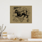 Leo Constellation Hevelius 1690 juli - 23 augustus Poster (Keuken)