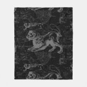 Leo Constellation Hevelius 1690 op Black Fleece Deken (Voorkant)