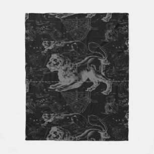 Leo Constellation Hevelius 1690 op Black Fleece Deken