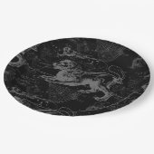 Leo Constellation Hevelius 1690 op Black Papieren Bordje (Gekanteld)