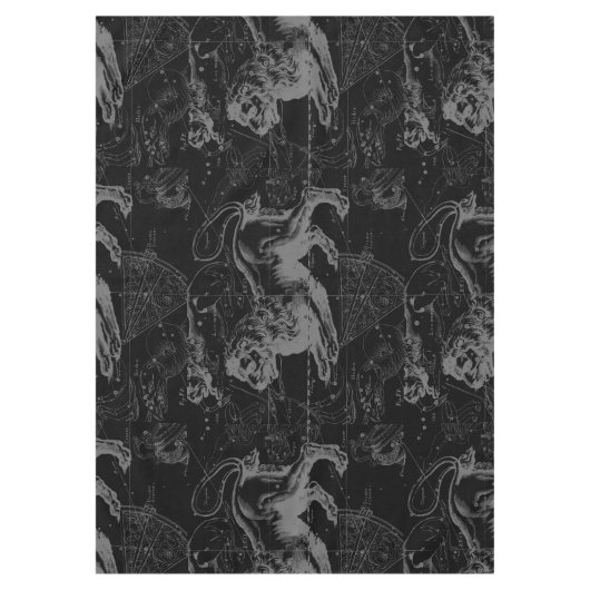 Leo Constellation Hevelius 1690 op Black Tafelkleed (Voorkant)