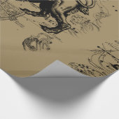 Leo Constellation Map Hevelius 1690 op Taupe Cadeaupapier (Hoek)