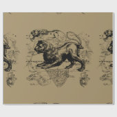 Leo Constellation Map Hevelius 1690 op Taupe Cadeaupapier (Vlak)