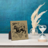 Leo Constellation Map Hevelius 1690 op Taupe Fotoplaat (Insitu)