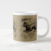 Leo Constellation Map Hevelius 1690 op Taupe Grote Koffiekop (Rechts)