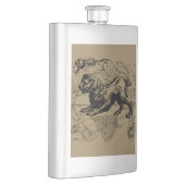 Leo Constellation Map Hevelius 1690 op Taupe Heupfles (Rechts)