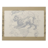 Leo Constellation Map Hevelius 1690 op Taupe Notitieblok (Voorkant)