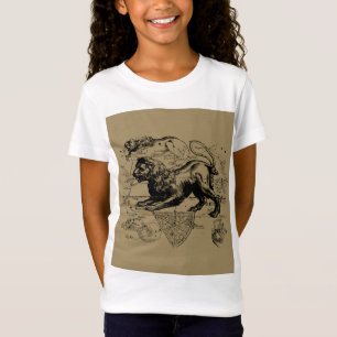 Leo Constellation Map Hevelius 1690 op Taupe T-shirt