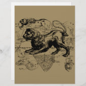 Leo Constellation Map Hevelius ongeveer 1690 (Voorkant / Achterkant)