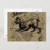 Leo Constellation Map Hevelius ongeveer 1690 Briefkaart (Voorkant / Achterkant)