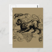 Leo Constellation Map Hevelius ongeveer 1690 Briefkaart (Voorkant / Achterkant)