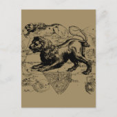 Leo Constellation Map Hevelius ongeveer 1690 Briefkaart (Voorkant)