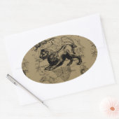 Leo Constellation Map Hevelius ongeveer 1690 Ovale Sticker (Envelop)