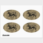 Leo Constellation Map Hevelius ongeveer 1690 Ovale Sticker (Vel)