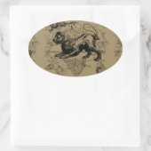 Leo Constellation Map Hevelius ongeveer 1690 Ovale Sticker (Tas)