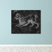Leo Constellation MapHevelius 1690 Canvas Afdruk (Insitu (Houten vloer))