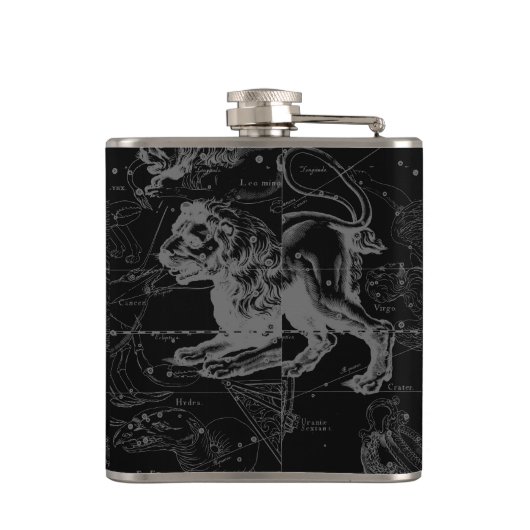 Leo Constellation MapHevelius 1690 Heupfles (Achterkant)