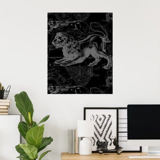  Leo Constellation MapHevelius 1690 Poster (Thuiskantoor)