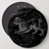 Leo Constellation MapHevelius 1690 Ronde Button 6,0 Cm (Voorkant /achterkant)