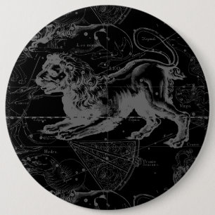 Leo Constellation MapHevelius 1690 Ronde Button 6,0 Cm