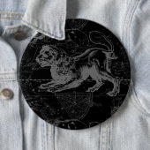 Leo Constellation MapHevelius 1690 Ronde Button 6,0 Cm (In situ)