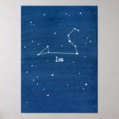 Leo Constellation Stars Night Sky Poster (Voorkant)