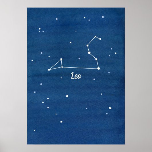 Leo Constellation Stars Night Sky Poster (Voorkant)