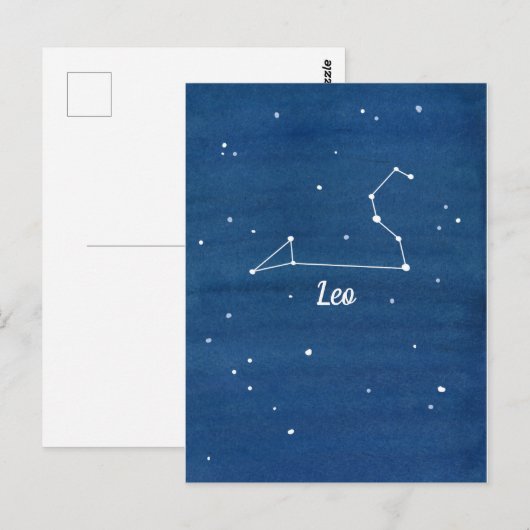 Leo Constellation Sterren Indigo Blauw Briefkaart (Voorkant / Achterkant)