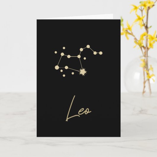 Leo Constellation Zodiac Kaart (Gele Bloem)