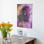 Leo Constellation Zodiac Sign Paars Galaxy Folie Afdrukken (Laag (Keuken))