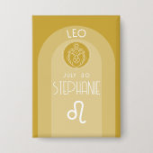 Leo Custom Verjaardag Zodiac - Modern Design Button (Voorkant)