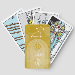 Leo Custom Verjaardag Zodiac - Modern Design Pokerkaarten