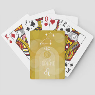 Leo Custom Verjaardag Zodiac - Modern Design Pokerkaarten